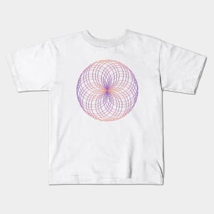 Purple & Rose Gold Spirograph Mandala Kids T-Shirt